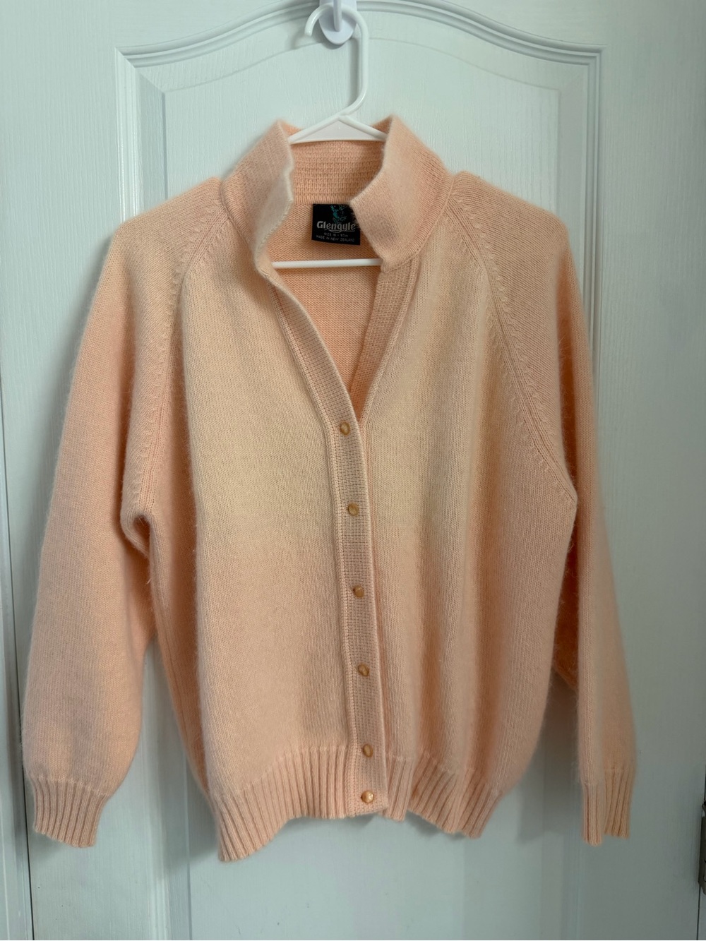 Peach Button-Front Women's Cardigan